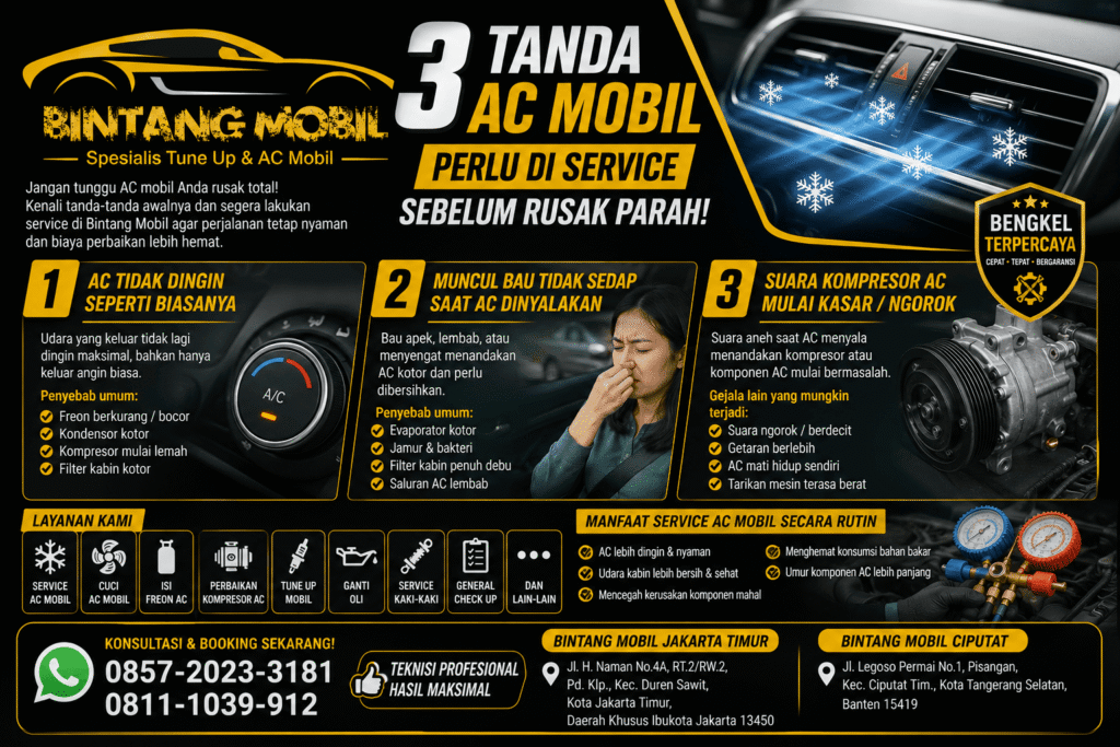 3 Tanda AC Mobil Perlu di Service Sebelum Rusak Parah
