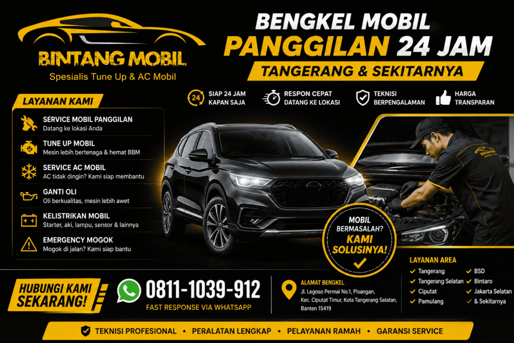 Bengkel Mobil Panggilan 24 Jam Tangerang