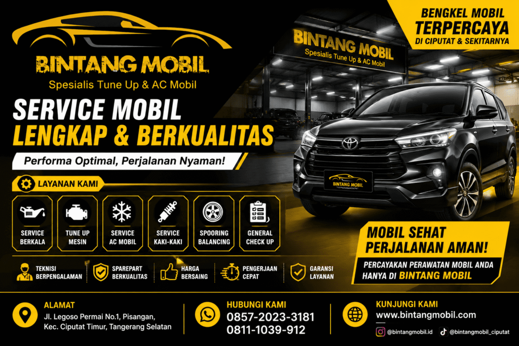 Bengkel Mobil Terdekat Cirendeu – Solusi Service Mobil Lengkap dan Terpercaya di Bintang Mobil Ciputat