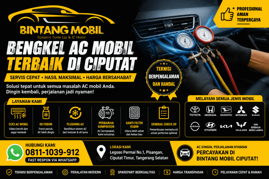 Bengkel AC Mobil Dekat Ciputat Terbaik dan Terpercaya – Bintang Mobil Ciputat