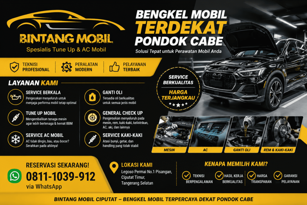 Bengkel Mobil Terdekat Pondok Cabe