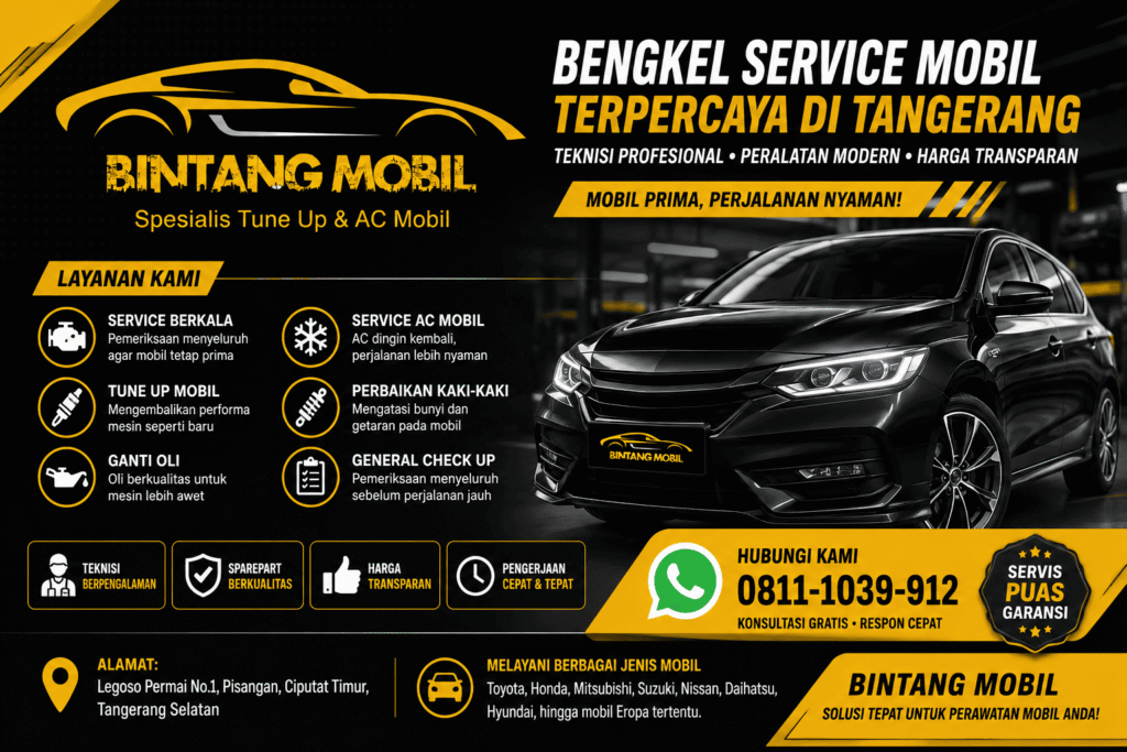 Bengkel Service Mobil Tangerang Terpercaya dan Profesional