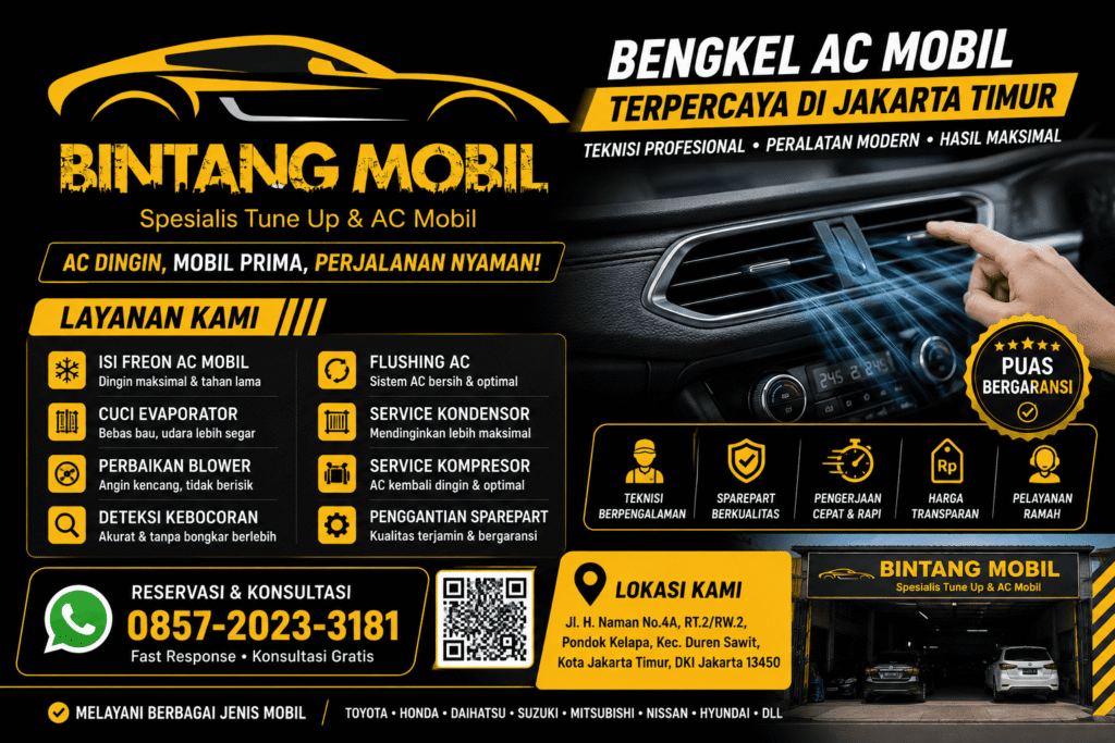 Rekomendasi Bengkel AC Mobil Jakarta Timur Terbaik dan Terpercaya