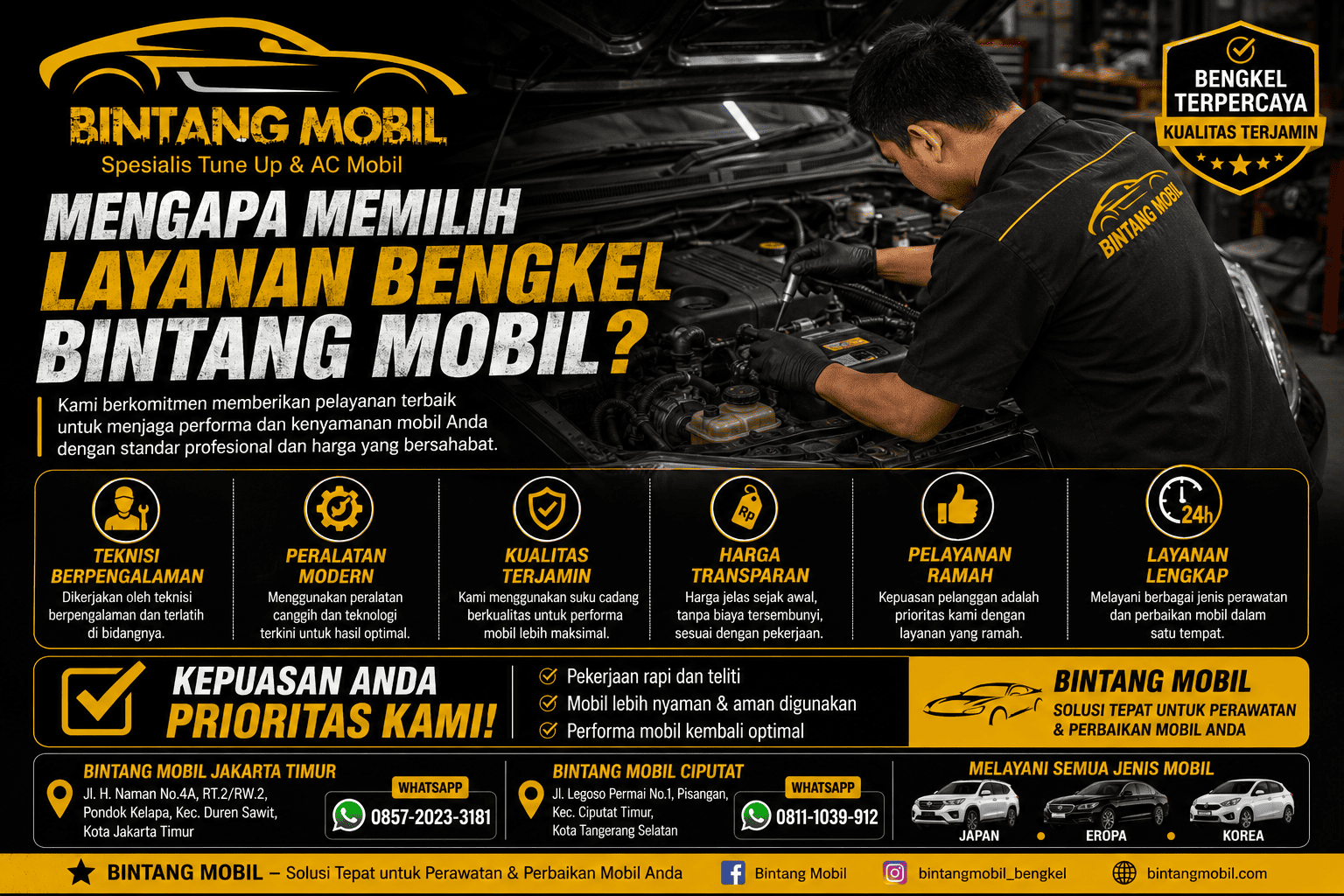 Mengapa Memilih Layanan Bengkel Bintang Mobil?
