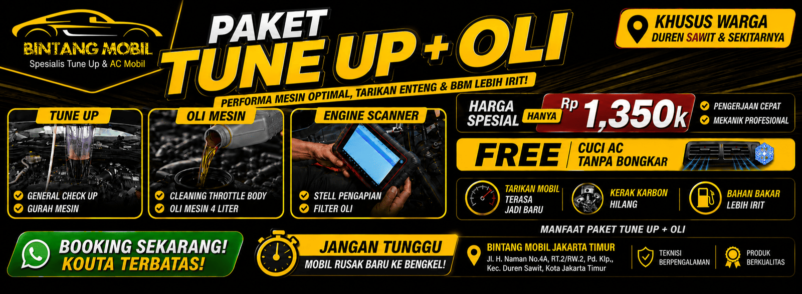 Bintang Mobil Jakarta – Bengkel Mobil Terpercaya untuk Service AC, Tune Up, dan Perawatan Mobil Lengkap